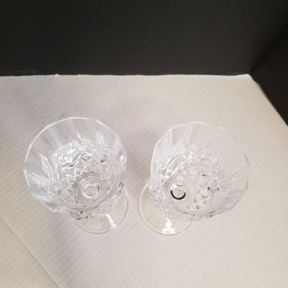 2 Royal Crystal Rock, Opera from Italy 8 oz Criss Cross Paneled Water Goblet - Picture 5 of 11